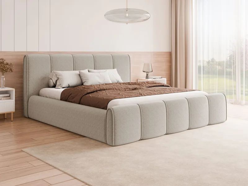 Varlinor Sängram 200x200 cm med Förvaring - Beige - Möbler - Säng - Sängram & sängstomme