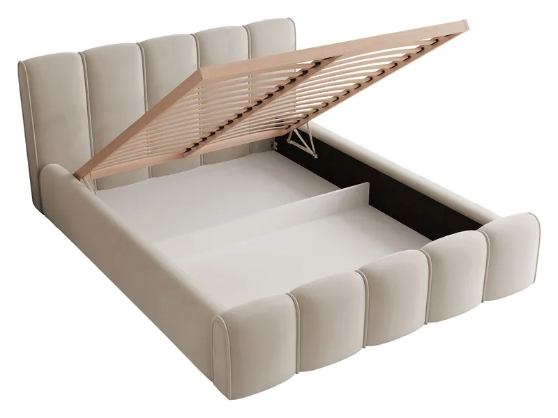 Varlinor Sängram 200x200 cm med Förvaring - Beige - Möbler - Säng - Sängram & sängstomme