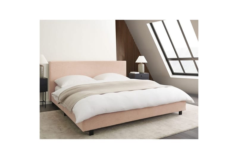 Vattensäng Albi - Beige, svart/Bouclé, 180x200 cm - Möbler - Säng - Vattensängar