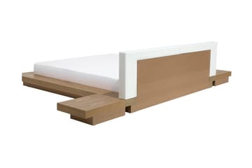 Zen Komplett Sängpaket – Dubbelsäng 160x200 cm i Trä med Sänggavel + Bäddmadrass - Vit - Möbler - Säng - Sängram & sängstomme