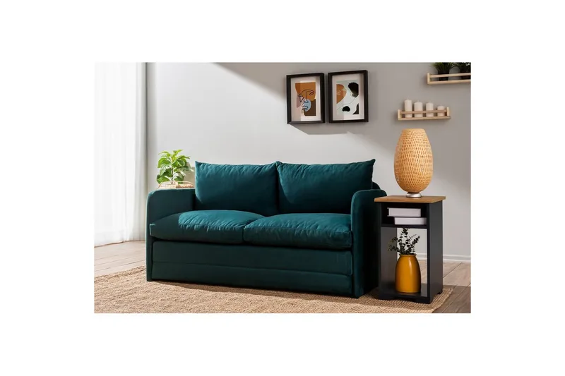 2-sits bäddsoffa Rubby (148 x 70 x 66 cm) Petrolgrön - Petrolgrön - Möbler - Soffa - Bäddsoffa