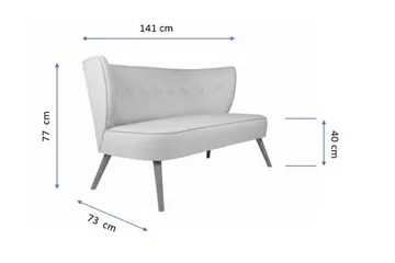 Clivocast 2-Sits Soffa - Röd - Möbler - Soffa - 2 sits soffa