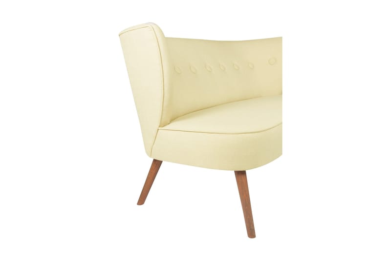 Clivocast Djup 2-sits Soffa i Tyg med Träben - Pastellgul - Möbler - Soffa - 2 sits soffa