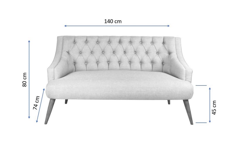 Lamonti 2-sits Soffa - Indigoblå/Natur - Möbler - Soffa - 2 sits soffa