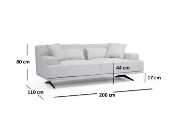 Lums 2-sits Soffa 200 cm i Tyg - Benvit - Möbler - Soffa - 2 sits soffa