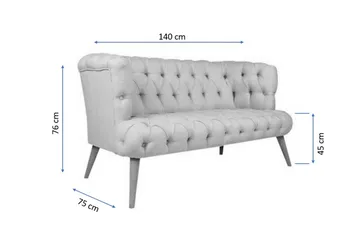 Monroew 2-sits Soffa - Mörkblå/Natur - Möbler - Soffa - 2 sits soffa