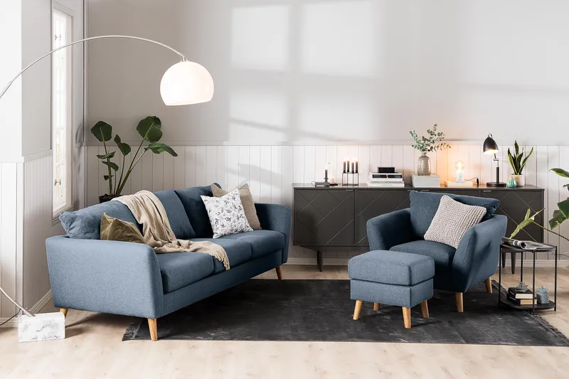 Trend 2-sits Tygsoffa - Blå - Möbler - Soffa - 2 sits soffa