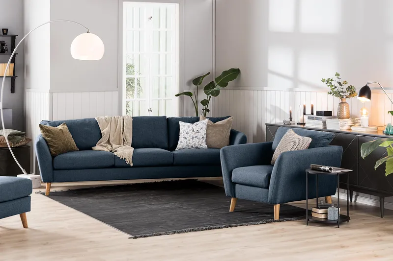 Trend 2-sits Tygsoffa - Blå - Möbler - Soffa - 2 sits soffa