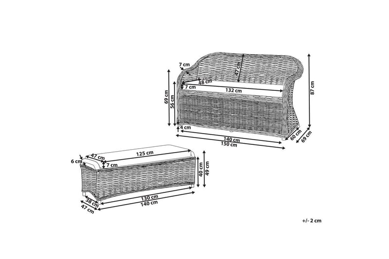 2.5-sitssoffa med fotpall Susua - Möbler - Soffa - Soffgrupp
