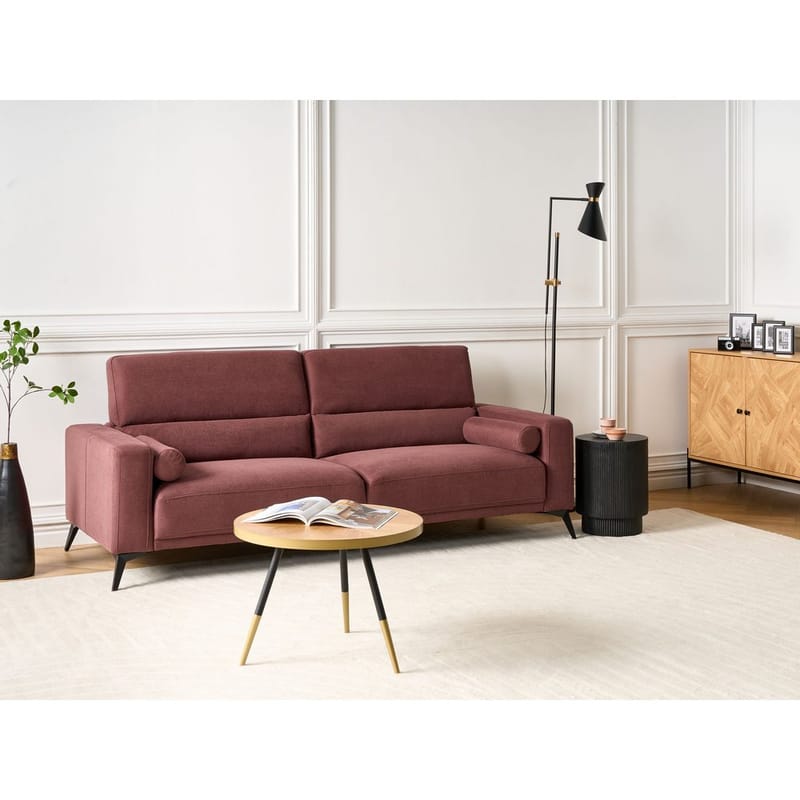 3-sits soffa Ange - Röd, Svart/Polyester - Möbler - Soffa - 3 sits soffa
