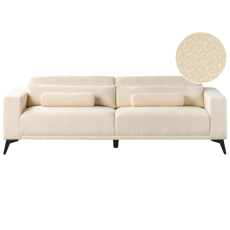 3-sits soffa Ange, Vit, Svart/Bouclé