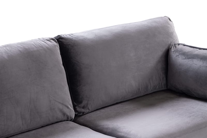 Bloom 3-sits Soffa i Sammet med Metallben - Grå - Möbler - Soffa - 3 sits soffa