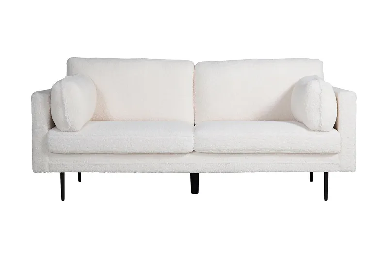 Boom 3-sits soffa, teddymaterial, Vit