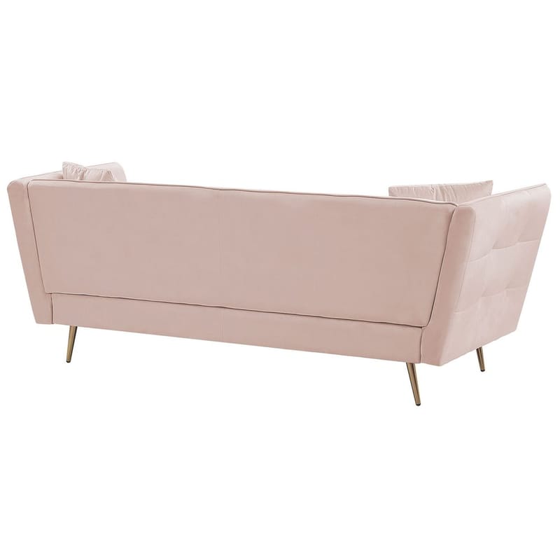 3-sits soffa Frederica - Rosa, guld/Sammet - Möbler - Soffa - Chesterfield soffa