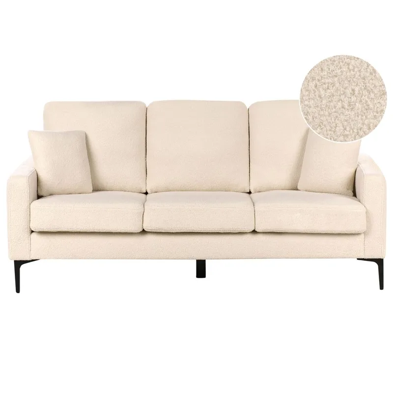 3-sits soffa Gavle, Beige, svart/Bouclé