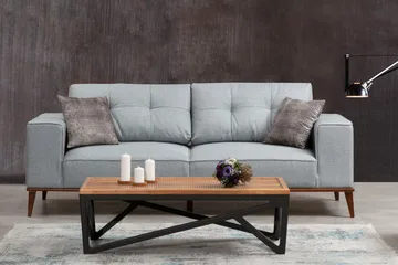 Jonnesha 3-Sits Soffa - Grå - Möbler - Soffa - Bäddsoffa - Bäddsoffa 3 sits