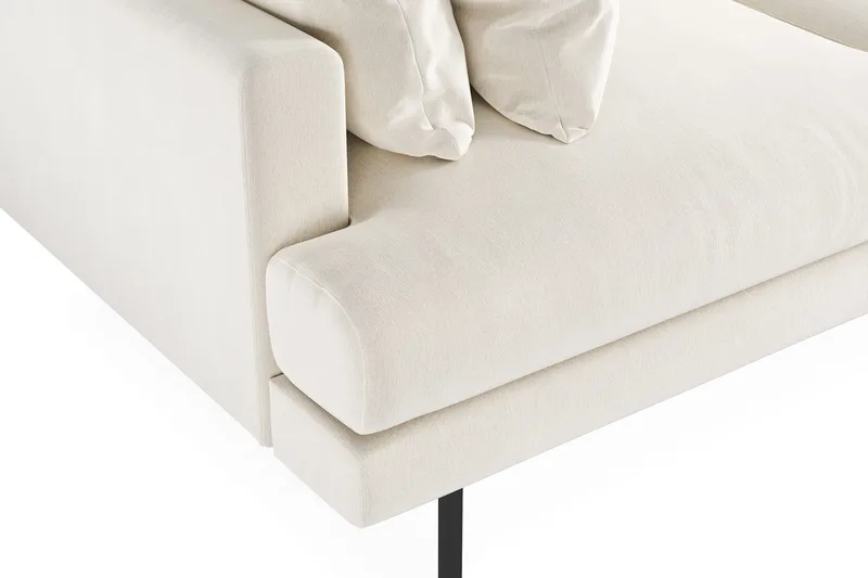 Menard 3-sits Djup Sammetssoffa 205 cm bred - Kr ämvit - Möbler - Soffa - 3 sits soffa