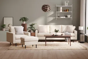 Peppe 3-sits Manchestersoffa - Beige - Möbler - Soffa - 3 sits soffa