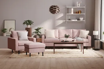 Peppe 3-sits Manchestersoffa - Rosa - Möbler - Soffa - 3 sits soffa