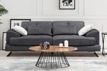 Raedeke Djup Soffa Justerbar Ryggstöd 225 cm i Tyg - Svart - Möbler - Soffa - 3 sits soffa