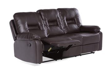 Rovik 3-sits Reclinersoffa i Konstläder med Metallunderrede - Brun - Möbler - Soffa - 3 sits soffa