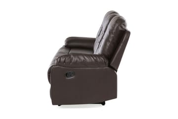 Rovik 3-sits Reclinersoffa i Konstläder med Metallunderrede - Brun - Möbler - Soffa - 3 sits soffa