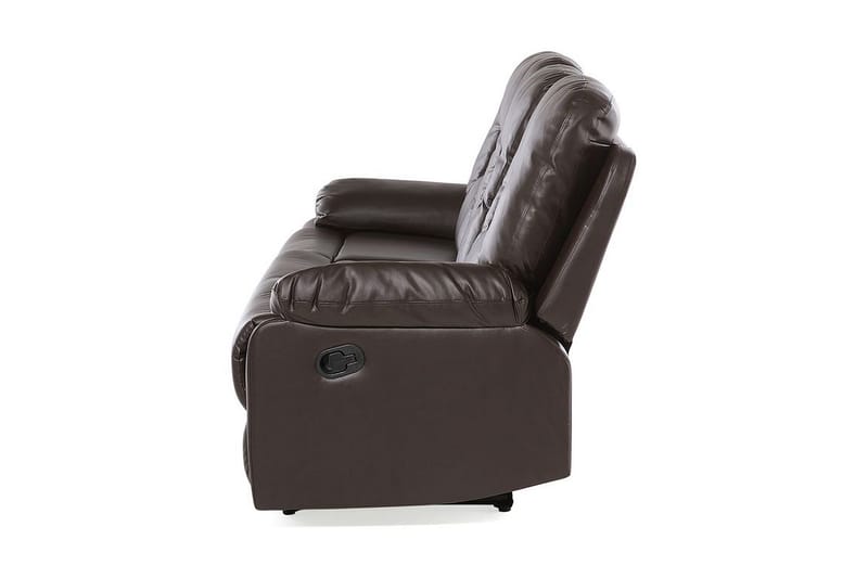 Rovik 3-sits Reclinersoffa i Konstläder med Metallunderrede - Brun - Möbler - Soffa - 3 sits soffa
