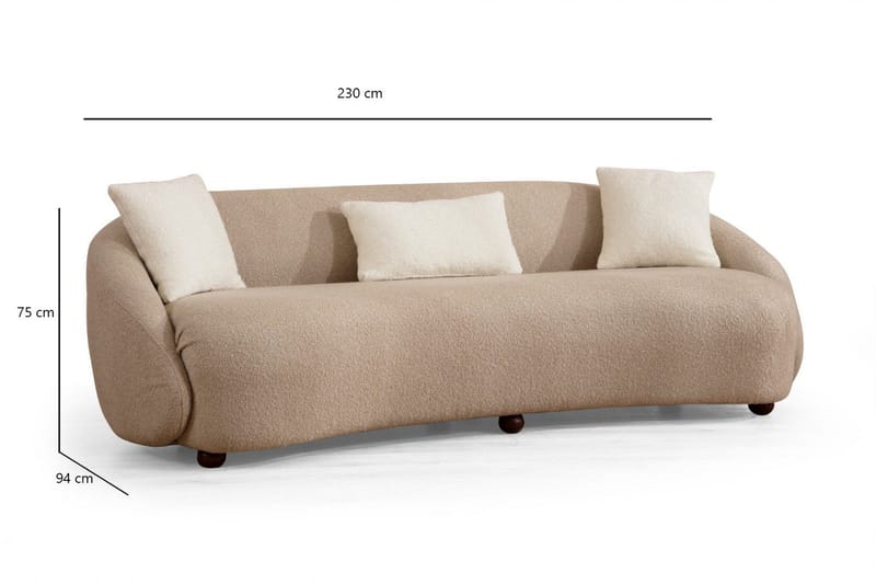 Scone Soffa 3-sits - Brun|Bouclé - Möbler - Soffa - 3 sits soffa