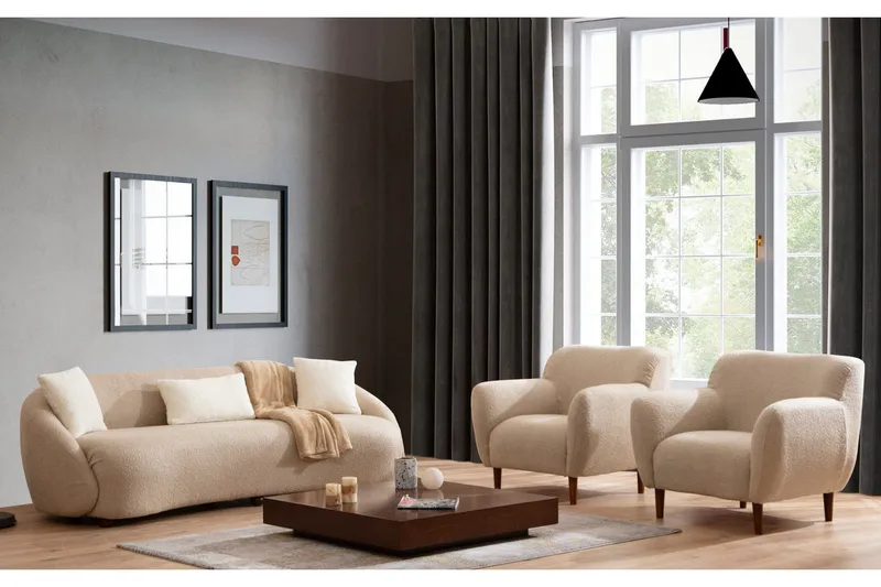 Scone Soffa 3-sits - Brun|Bouclé - Möbler - Soffa - 3 sits soffa
