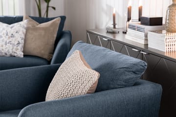 Trend 3-sits Soffa 218 cm med Svängda Armstöd i Tyg - Blå - Möbler - Soffa - 3 sits soffa