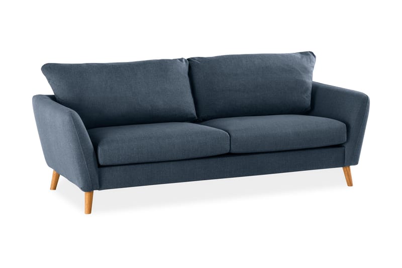Trend 3-sits Soffa 218 cm med Svängda Armstöd i Tyg - Blå - Möbler - Soffa - 3 sits soffa
