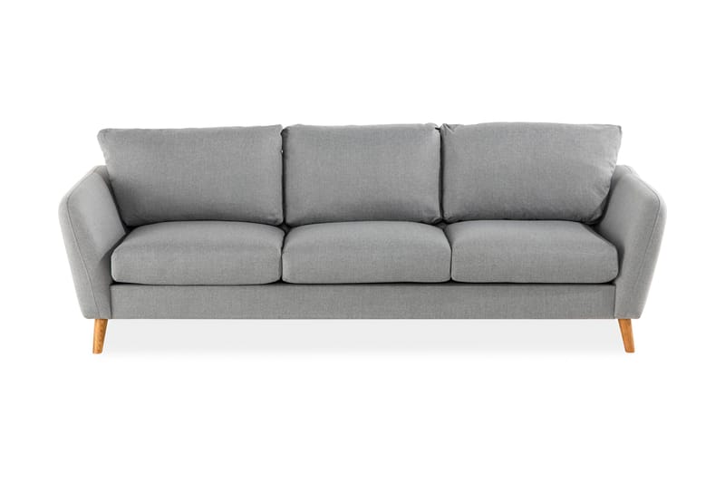 Trend 3-sits Soffa 218 cm med Svängda Armstöd i Tyg, Grå