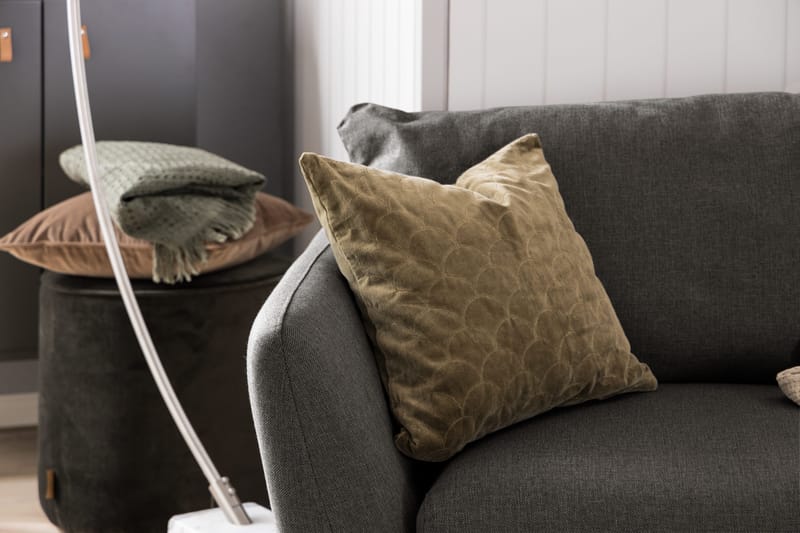Trend 3-sits Soffa 218 cm med Svängda Armstöd i Tyg - Grå|Svart - Möbler - Soffa - 3 sits soffa