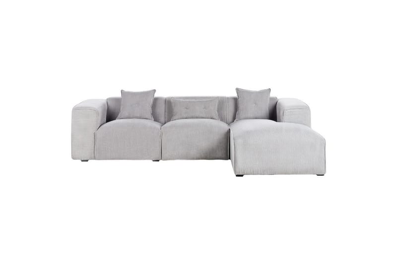 3-sitssoffa Dolva Grå, svart, Vänstervänd - Grå - Möbler - Soffa - Divansoffor & schäslongsoffa