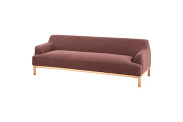 3-sitssoffa Sosjo Rött, ljust trä - Rött, ljust trä - Möbler - Soffa - 3 sits soffa