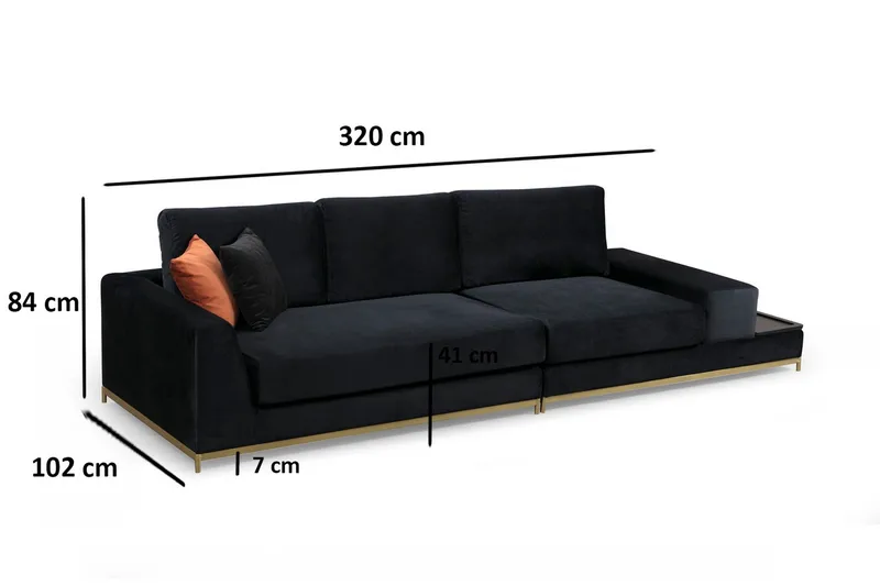 Mezonzo 4-sits Soffa - Svart - Möbler - Soffa - 4 sits soffa