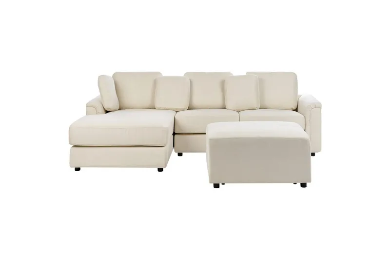 4-sitssoffa Kohlo Beige/svart, Högervänd, Beige/svart, Högervänd