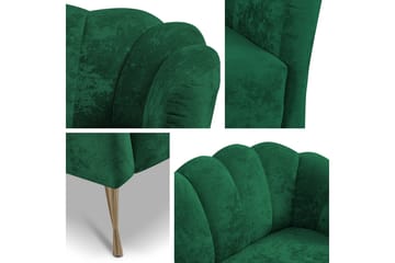 Adrial 3-sits Soffgrupp - Sammet/Grön - Möbler - Soffa - Soffgrupp