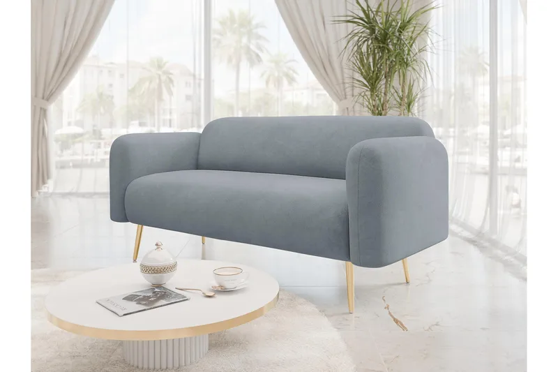 Alros Soffa 2-sits - Grå - Möbler - Soffa - Sammetssoffa