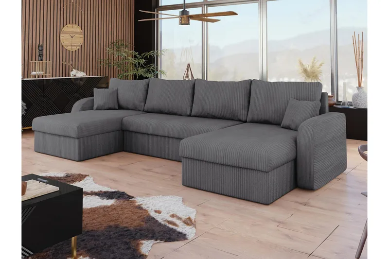 Alvared Soffa Dubbeldivan 4-sits - Mörkgrå - Möbler - Soffa - Bäddsoffa