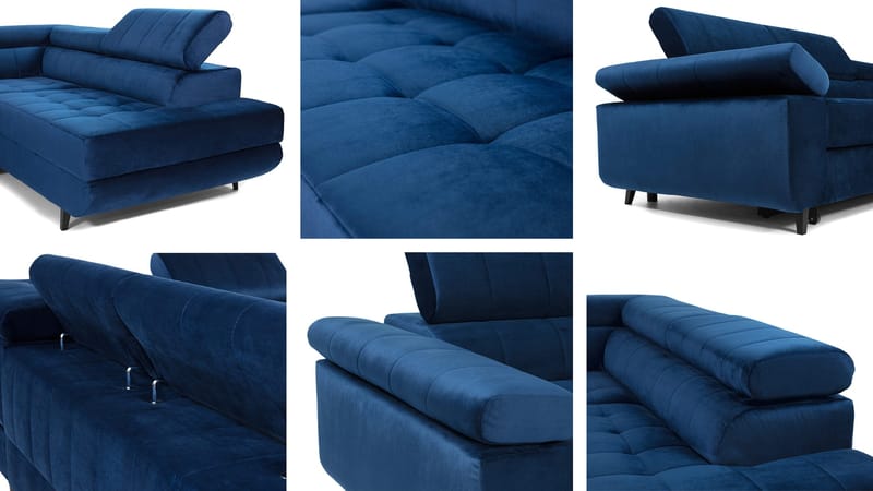 Amshyttan Bäddsoffa med Schäslong 4-sits - Lila - Möbler - Soffa - Bäddsoffa