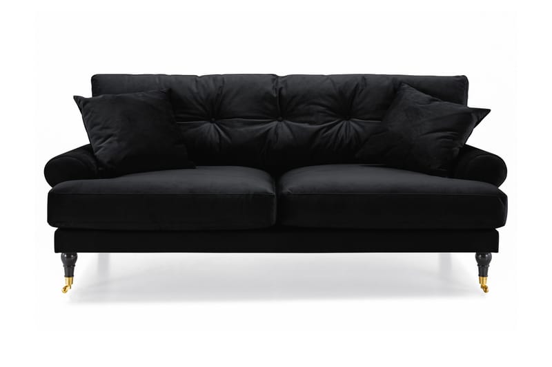 Andrew 2-sits Sammetssoffa, Svart