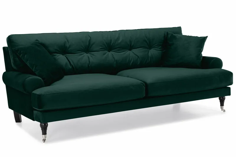 Andrew 3-sits Sammetssoffa - Grön - Möbler - Soffa - Sammetssoffa