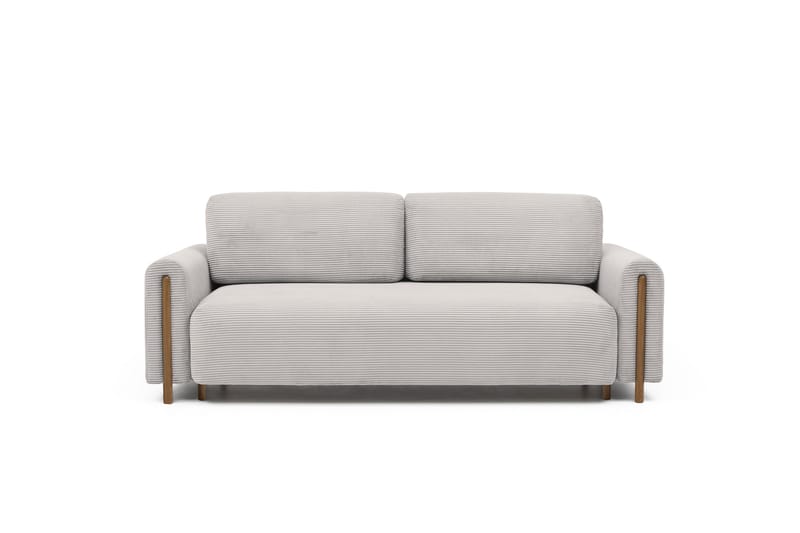 Arcadova 3-sits Soffa med Rundade Armstöd i Manchestertyg, Beige
