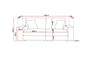 Arken Lyx 3-sits Djup Soffa i Manchester - Brun - Möbler - Soffa - 3 sits soffa