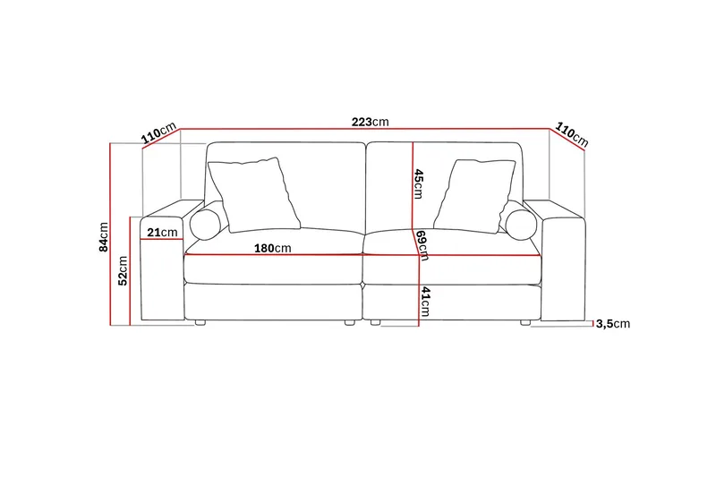 Arken Lyx 3-sits Djup Soffa i Manchester - Brun - Möbler - Soffa - 3 sits soffa