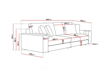 Arken Lyx 4-sits Djup Soffa i Manchester - Greige - Möbler - Soffa - 4 sits soffa