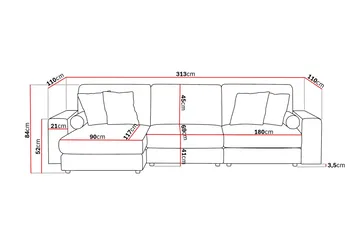 Arken Lyx 5-sits Vändbar L-formad Djup Divansoffa i Manchester - Greige - Möbler - Soffa - Divansoffor & schäslongsoffa