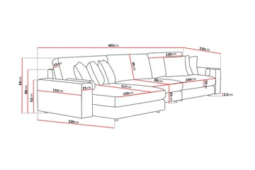 Arken Lyx 6-sits Vändbar L-formad Djup Divansoffa i Manchester - Greige - Möbler - Soffa - Divansoffor & schäslongsoffa