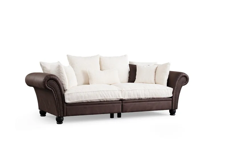 August 3-sits Soffa, Brun/Vit
